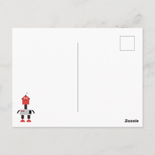Niedliche mehrfarbige Roboter Kids Roboter Muster Postkarte (Rückseite)