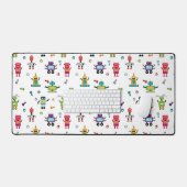 Niedliche mehrfarbige Roboter Kids Roboter Muster Schreibtischunterlage (Tastatur & Maus)