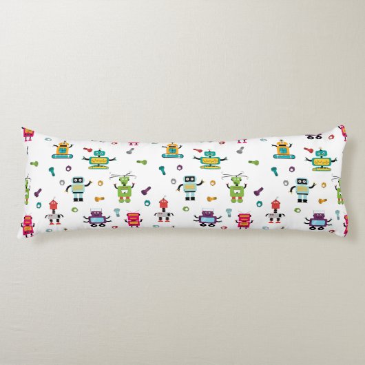 Niedliche mehrfarbige Roboter Kids Roboter Muster Seitenschläferkissen (Vorderseite)