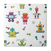 Niedliche mehrfarbige Roboter Kids Roboter Nahtlos Fliese (Vorderseite)