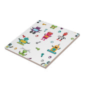 Niedliche mehrfarbige Roboter Kids Roboter Nahtlos Fliese (Seite)