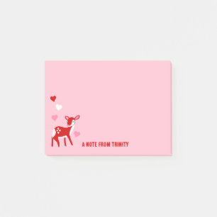 Niedliche Meldung "Red Deer Valentine Day Custom" Post-it Klebezettel
