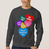 Niedliche Meldungen zur Liebe am farbigen Valentin Sweatshirt (Vorderseite)