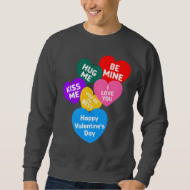Niedliche Meldungen zur Liebe am farbigen Valentin Sweatshirt
