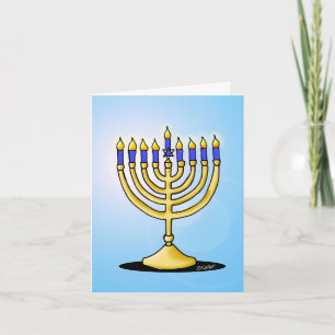 Niedliche Menorah Hanukka Card Feiertagskarte