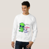 NIEDLICHE MEOKATZE MIT ALIEN SWEATSHIRT (Vorne ganz)