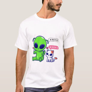 NIEDLICHE MEOKATZE MIT ALIEN T-Shirt