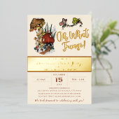 Niedliche Mercosur Mushroom House Weihnachtsfeier Folieneinladung (Stehend vorne)