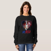 Niedliche Merica Borzoi & US Flag Sonnenbrille 4. Sweatshirt (Vorne ganz)