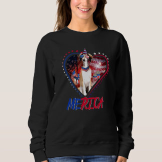 Niedliche Merica Borzoi & US Flag Sonnenbrille 4. Sweatshirt
