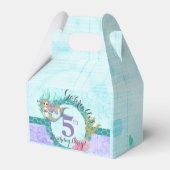 Niedliche Mermaid Aquamarin & Lila Mermaid Geburts Geschenkschachtel (Rückseite)