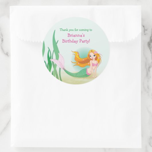 Niedliche Mermaid-Aufkleber Runder Aufkleber (Tasche)