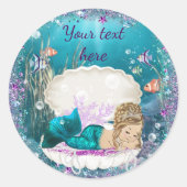 Niedliche Mermaid Baby Shower Stickers (Vorderseite)