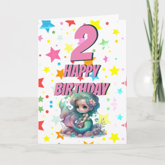 Niedliche Mermaid Brthday Card Karte (Vorderseite)