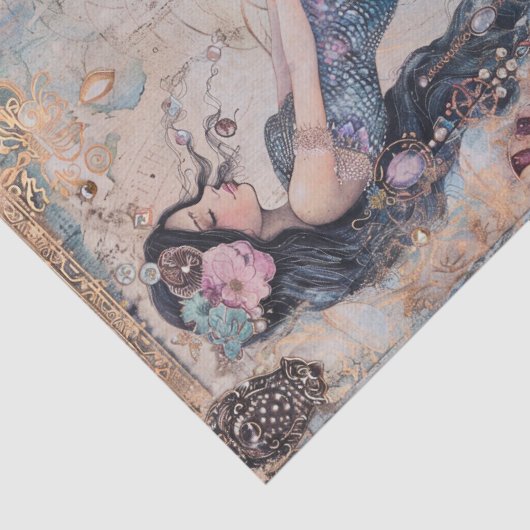 NIEDLICHE MERMAID DECOUPAY SEIDENPAPIER (Ausschnitt)
