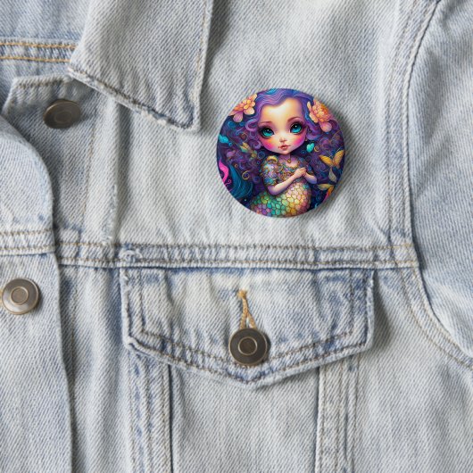 Niedliche Mermaid Fantasy Art Button (Beispiel)