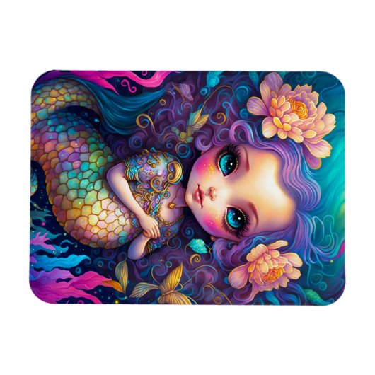 Niedliche Mermaid Fantasy Art Magnet (Horizontal)