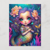 Niedliche Mermaid Fantasy Art Postkarte (Vorderseite)