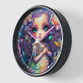 Niedliche Mermaid Fantasy Art Uhr (Winkel)