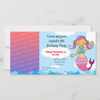 Niedliche Mermaid Geburtstagsparty Einladung