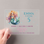 Niedliche Mermaid Girl Birthday Party Acryleinladungen (Insitu (Handheld))