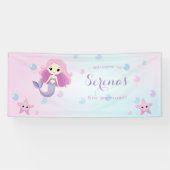 Niedliche Mermaid Girl Birthday Party Banner (Horizontal)