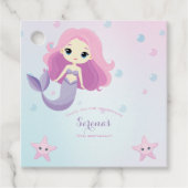 Niedliche Mermaid Girl Birthday Party Geschenkanhänger (Vorderseite)