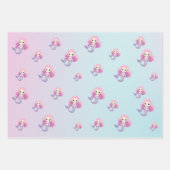 Niedliche Mermaid Girl Birthday Party Geschenkpapier Set (Vorderseite 3)