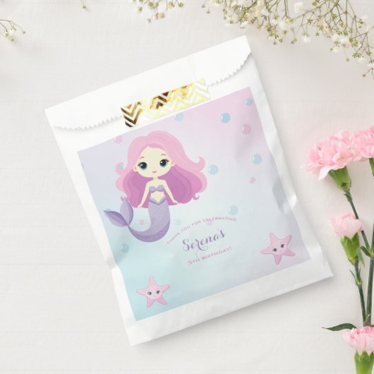 Niedliche Mermaid Girl Birthday Party Geschenktütchen (Versiegelt)