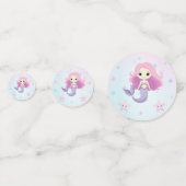 Niedliche Mermaid Girl Birthday Party Konfetti (Rückseiten)