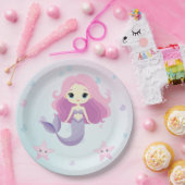 Niedliche Mermaid Girl Birthday Party Pappteller (Party)
