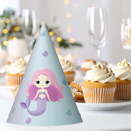 Niedliche Mermaid Girl Birthday Party Partyhütchen
