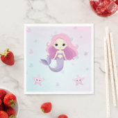 Niedliche Mermaid Girl Birthday Party Serviette (Beispiel)