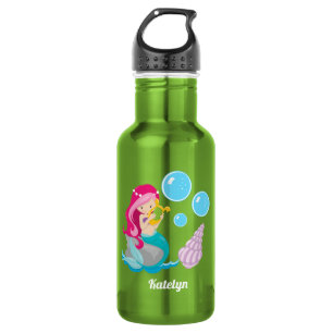 Niedliche Mermaid-Girl Edelstahlflasche