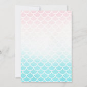 Niedliche Mermaid Girl Geburtstagsparty Einladung (Rückseite)