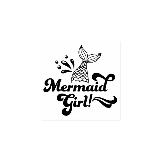 Niedliche Mermaid Girl Party Gummi Briefmarke Gummistempel (Prägung)