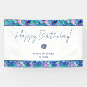 Niedliche Mermaid Little Girls Geburtstagsparty Banner (Horizontal)