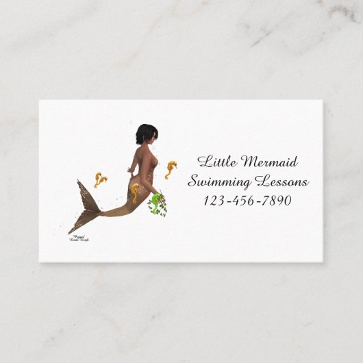 Niedliche Mermaid mit Seepferd-Visitenkarte Visitenkarte (Vorderseite)