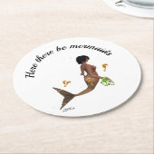 Niedliche Mermaid mit Seepferde Papier Untersetzer (Angewinkelt)