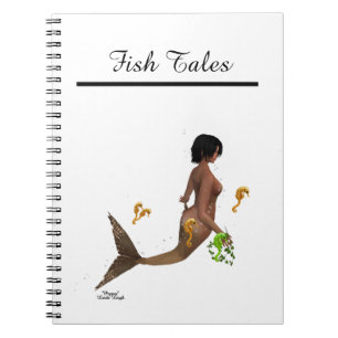 Niedliche Mermaid mit Seepferde SpiralNotebook Notizblock