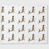 Niedliche Mermaid mit Seepferden Geschenkpapier (Flach)