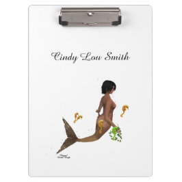 Niedliche Mermaid mit Seepferden Zwischenablage Klemmbrett