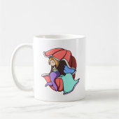 Niedliche Mermaid-Muschel Personalisiert Kaffeetasse (Links)