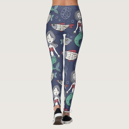 Niedliche Mermaid Pattern Leggings (Rückseite)