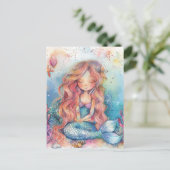 Niedliche Mermaid Postkarte (Stehend Vorderseite)