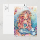 Niedliche Mermaid Postkarte (Vorne/Hinten)