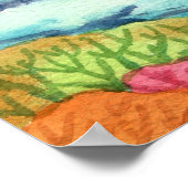 Niedliche Mermaid Rainbow farbige Krone Geburtstag Poster (Ecke)