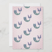 Niedliche Mermaid Schwanz Babydusche Einladung (Rückseite)