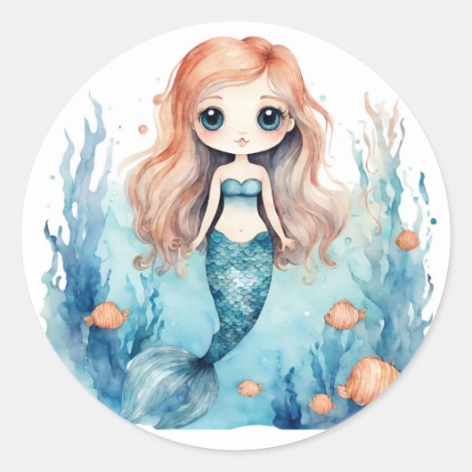Niedliche Mermaid Stickers-Umschlag Aufkleber (Vorderseite)