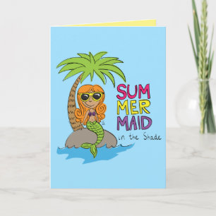 Niedliche Mermaid Summer Grußkarten Karte